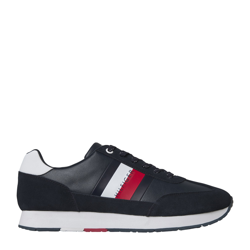 TOMMY HILFIGER – Sneakers CORPORATE LEATHER FLAG RUNNER ΑΝΔΡ.ΥΠΟΔΗΜΑ